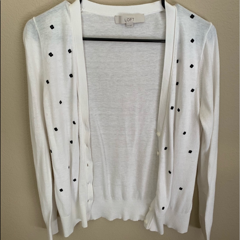 A Loft polka dotted cardigan